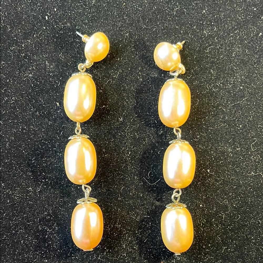 Elegant White Pearl Drop Earrings